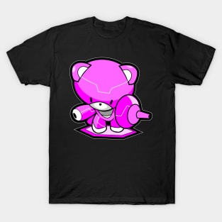 Gundam War Bear pink T-Shirt